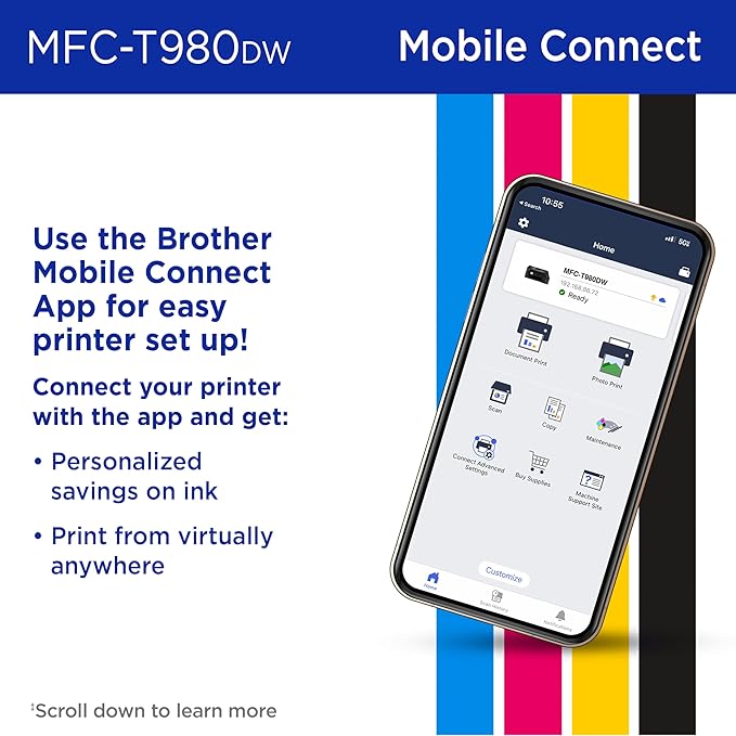Brother INKvestment Tank 980 Wireless and Ethernet Color Inkjet All-in-One - Image 6