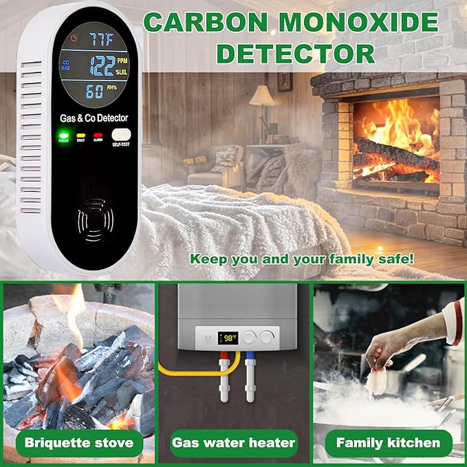 Combustible Gas & Carbon Monoxide Detector 4-in-1 Alarm - Image 5