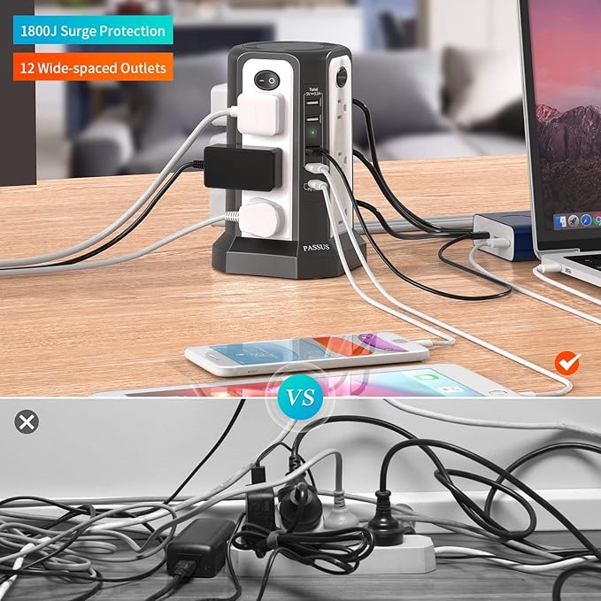 Surge Protector Power Strip Tower - Image 5