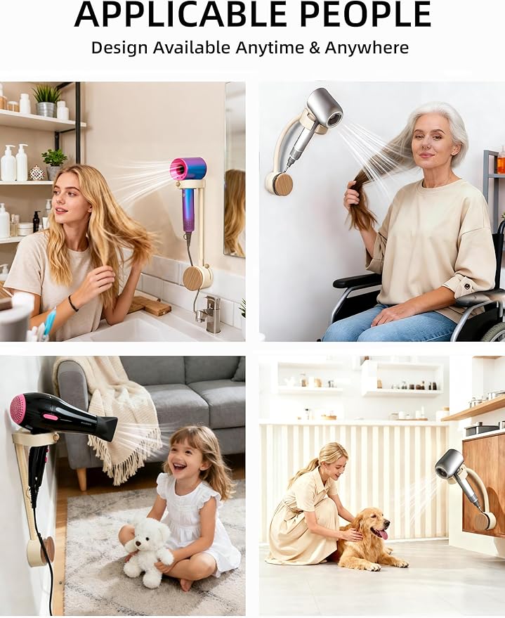 Hands Free Hair Dryer Holder Wall Mounted - Image 7
