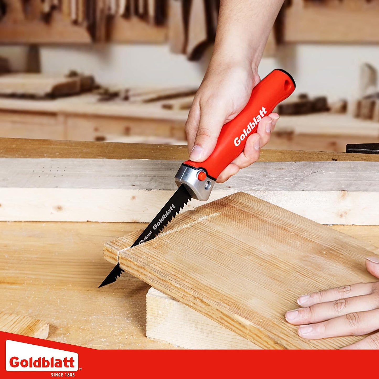 Goldblatt Folding Drywall Saw, 5-Inch Jab Saw for Wallboard, Plywood & PVC | Foldable 5-Inch Blade, Bi-Metal Blade, 8 TPI Triple-Ground Teeth, Faster Cutting, Sharp & Clean Cuts, Soft Grip Handle
