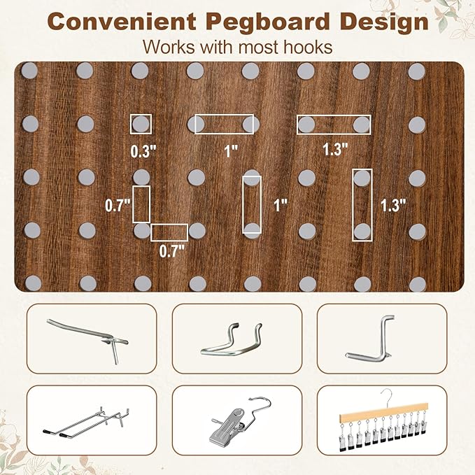 Giantex 6 Panel Pegboard Display & Room Divider, 5.6FT Folding Pegboard Stand - Image 4