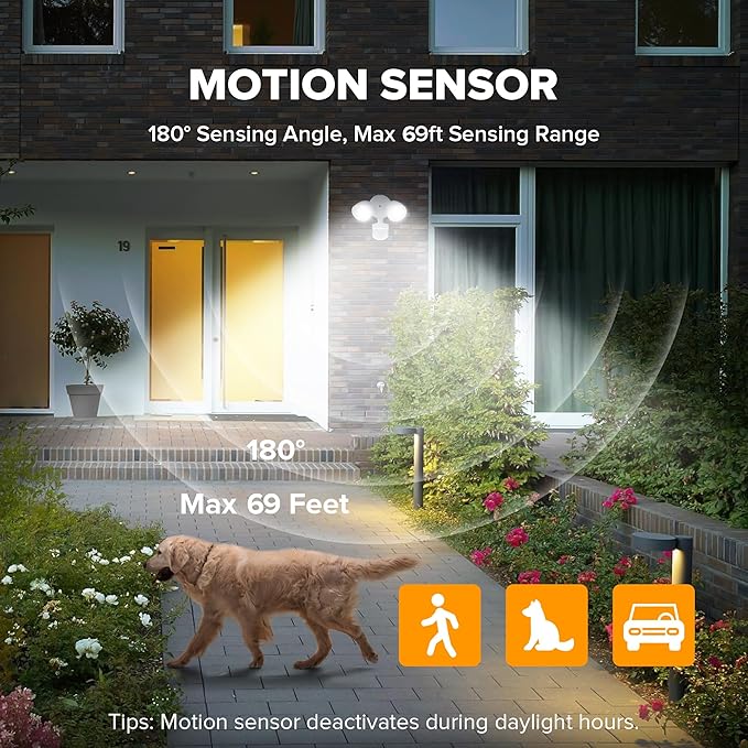 UME 2 Pack 32W 3500 Lumen LED Security Lights Motion Sensor Light Outdoor - Image 3