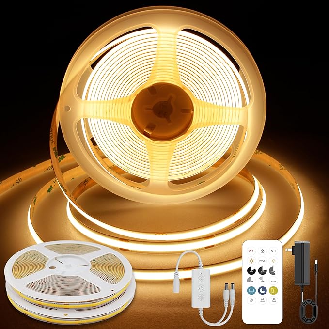 Pandery COB LED Strip Lights Warm White, 24V Dimmable led Light Strip KIT by PanderyCOBLightUPYourLife