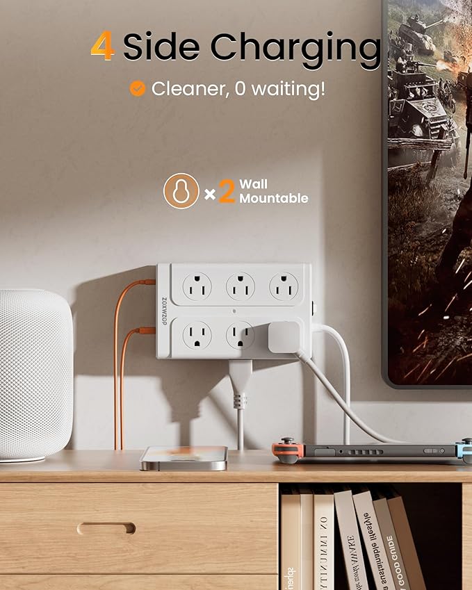 Zoxwzop Surge Protector Power Strip – 10FT Extension Cord - Image 4