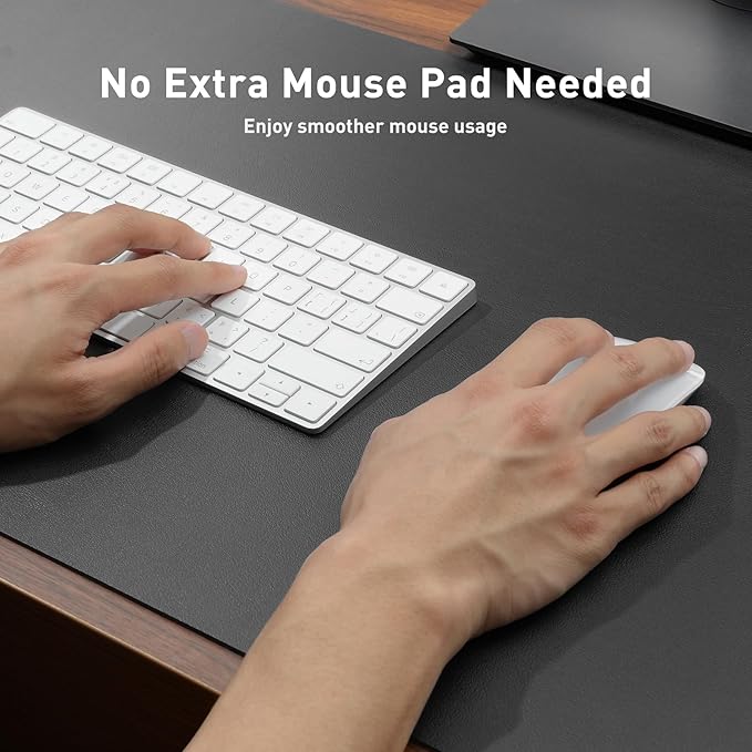 Leather Desk Pad Protector, Mouse Pad, Office Desk Mat, Non-Slip PU Leather - Image 4