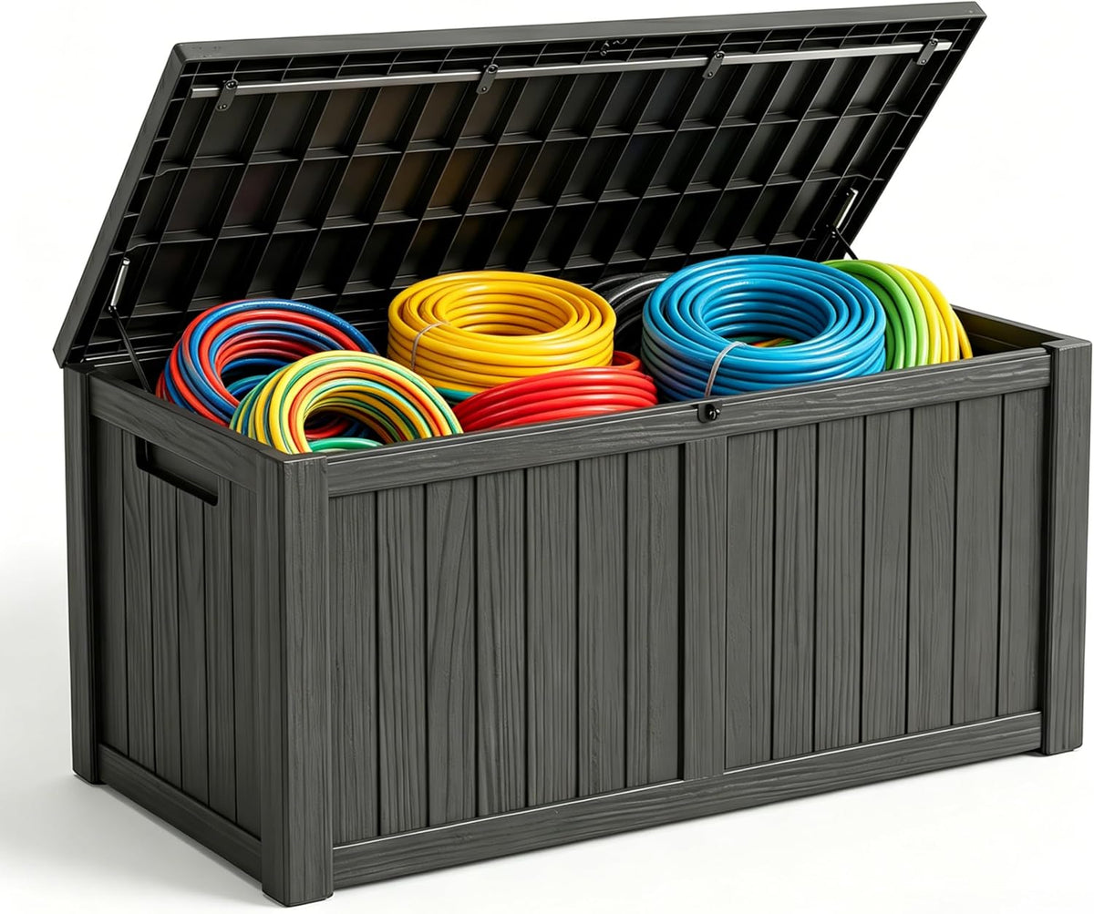 makino 151 gallon large resin outdoor storage box, main product view