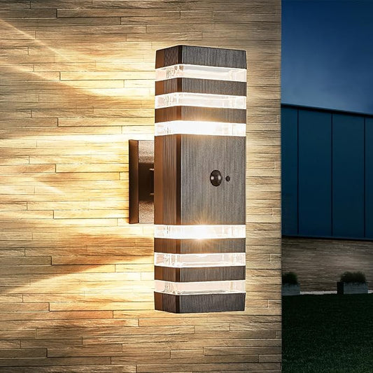 Delicavy Motion Sensor Outdoor Wall Light Fixture Up Down Porch Lights Modern by DELICAVYLIGHTING