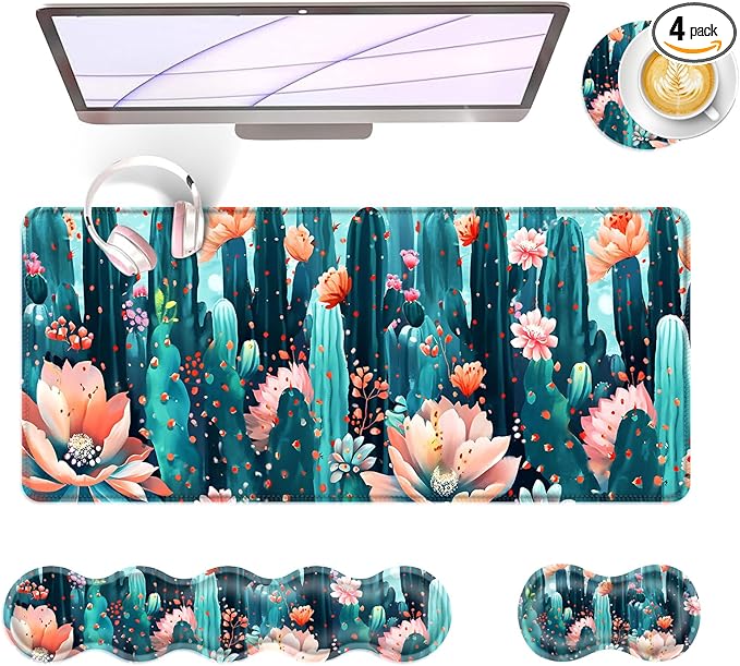 BFUKVOU Large Keyboard Mouse Pad Set, Extended Mouse Pad+Keyboard Wrist Rest by Unknown
