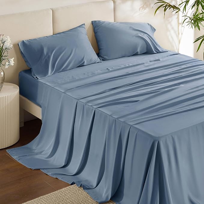 Bedsure Full Size Bed Sheets, Cooling Sheets, Rayon Derived from Bamboo by BEDSURE