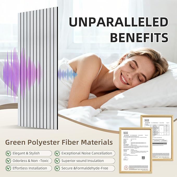 TO-TH Wood-Look Acoustic Panel, 4 Pack 47.2” x 23.6” Soundproof Wall Panels - Image 3