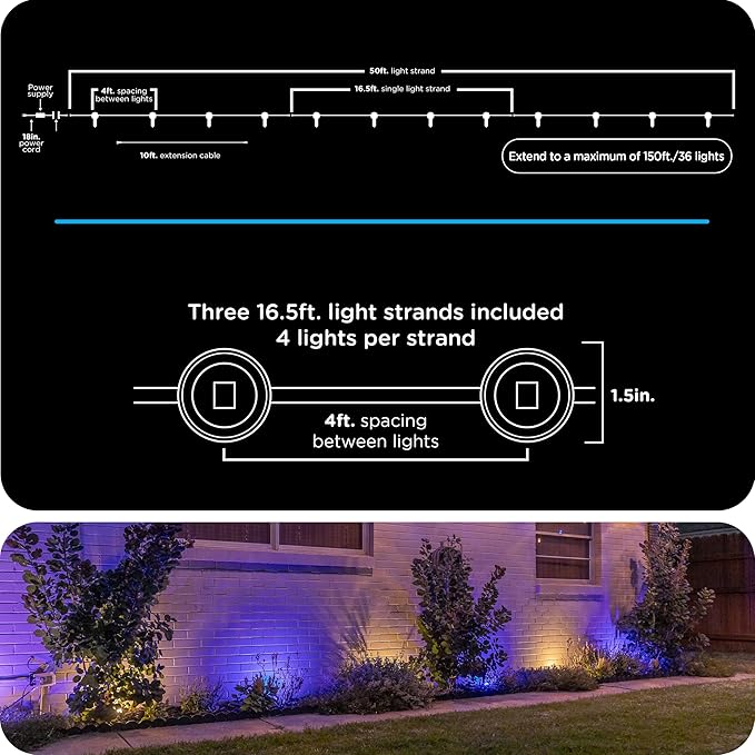 Enbrighten Vibe Eternity Garden Lights, 12 RGBWIC LEDs, Waterproof, Outdoor - Image 7