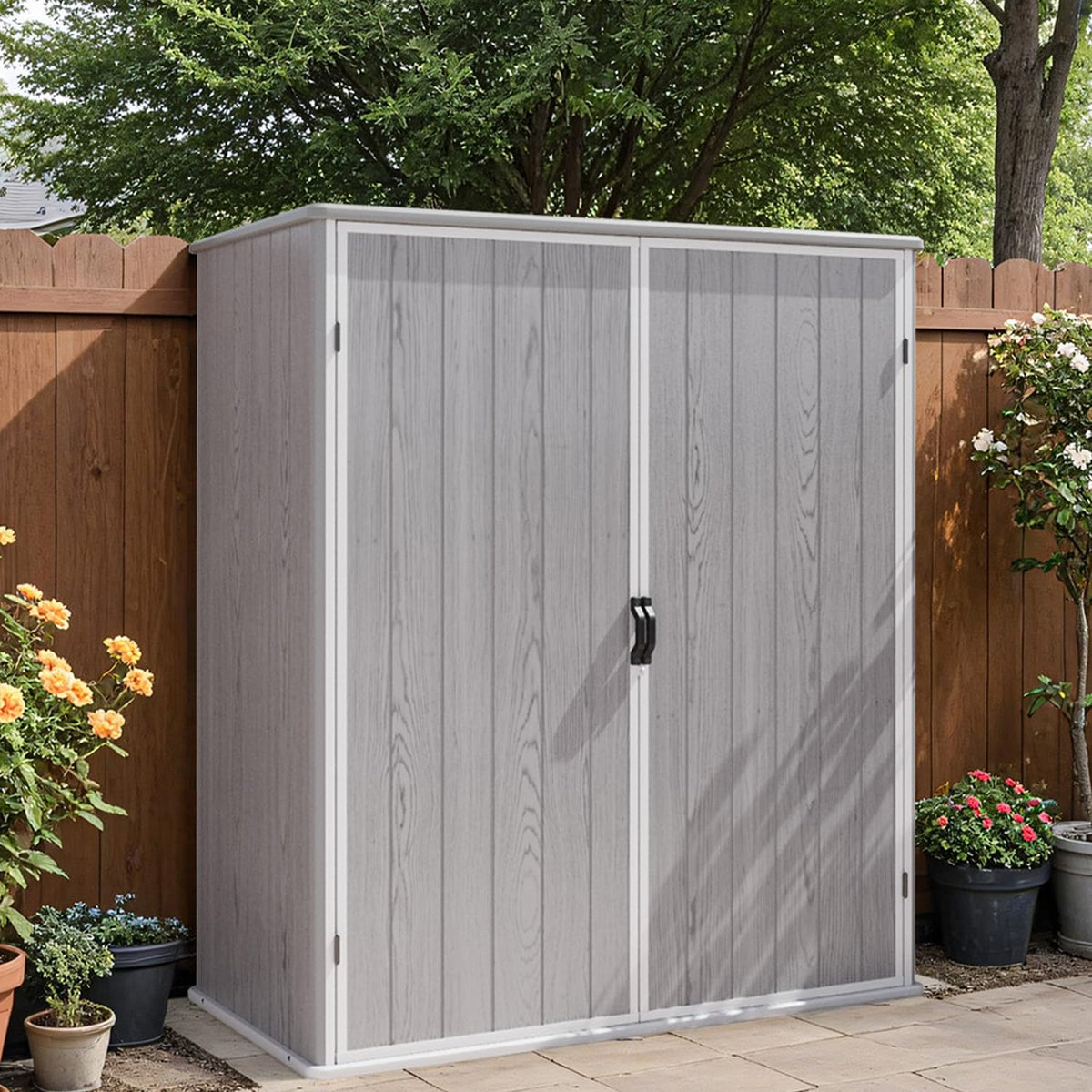 patiowell 5x3 ft plastic outdoor storage shed with, main product view