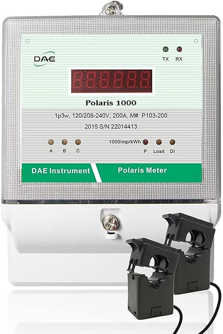 DAE P103-200 KIT, kWh Smart Submeter Polaris 1000, 1 Phase 3 Wire, 2 Split Core by DAEControls