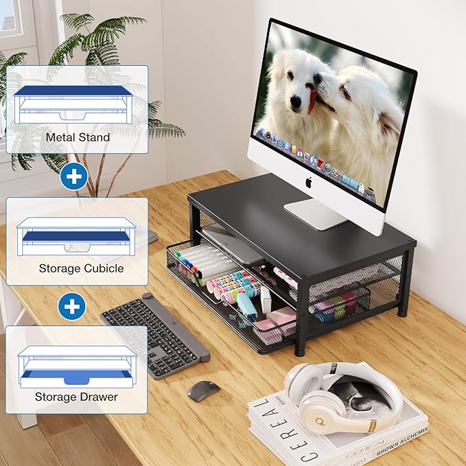 OPNICE Computer Monitor Stand Riser, Desk Organizer - Image 4
