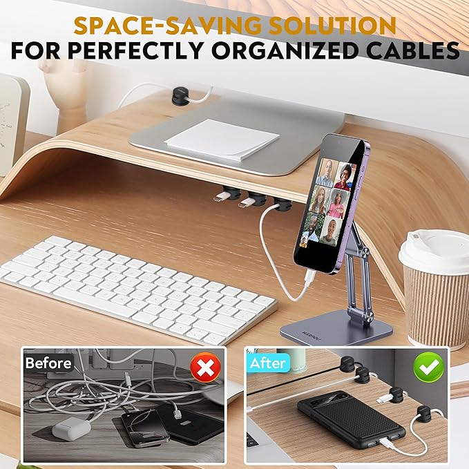 VieHome 8 Pack Magnetic Cable Management Clips - Image 2