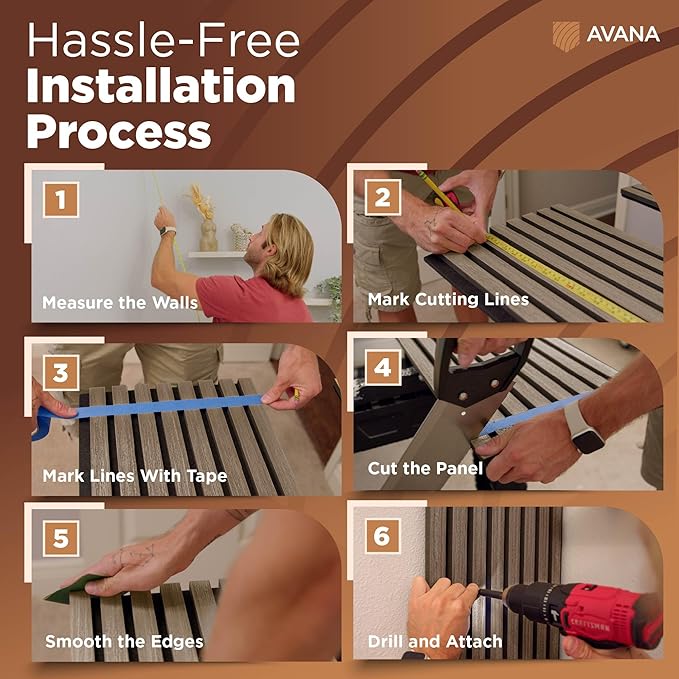 Avana Acoustic Wood Wall Panels – 47.2 X 12.6 Inch Walnut Acoustic Panels 1 PC - Image 6