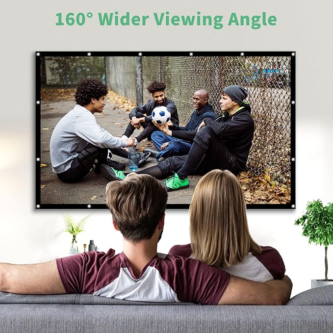 Projector Screen 150 inch, Taotique 4K Movie Projector Screen 16:9 HD Foldable - Image 5