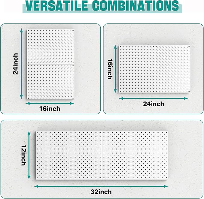 EVERHANGER Metal Pegboard Panels, Heavy Duty Pegboard Wall Organizer, Garage - Image 3
