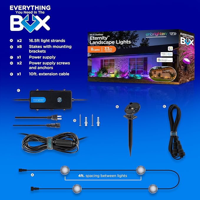 Enbrighten Vibe Eternity Landscape Lights, 8 RGBWIC LEDs, Weatherproof - Image 7