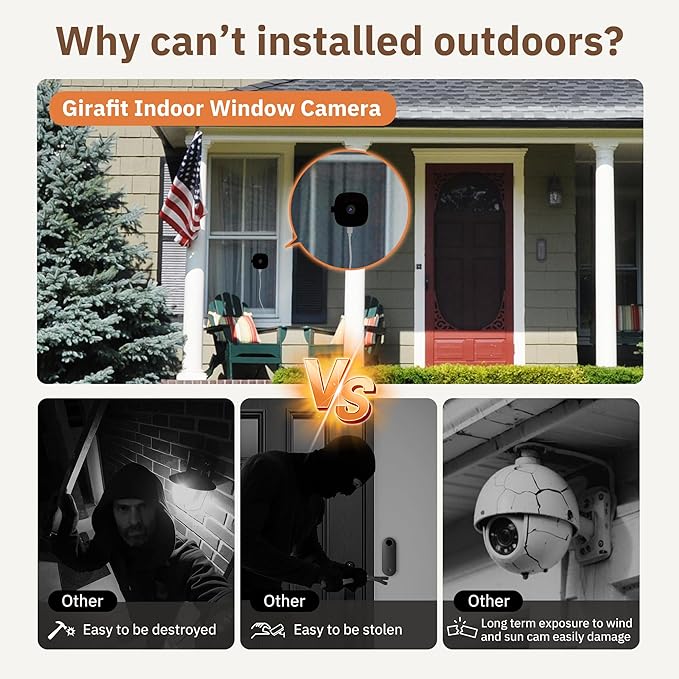 Girafit 3MP 2K Window Camera, 2.4GHz&5GHz WiFi Indoor Cameras - Image 5
