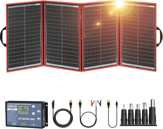 DOKIO 200W Portable Foldable Solar Panel Kit, by DOKIO