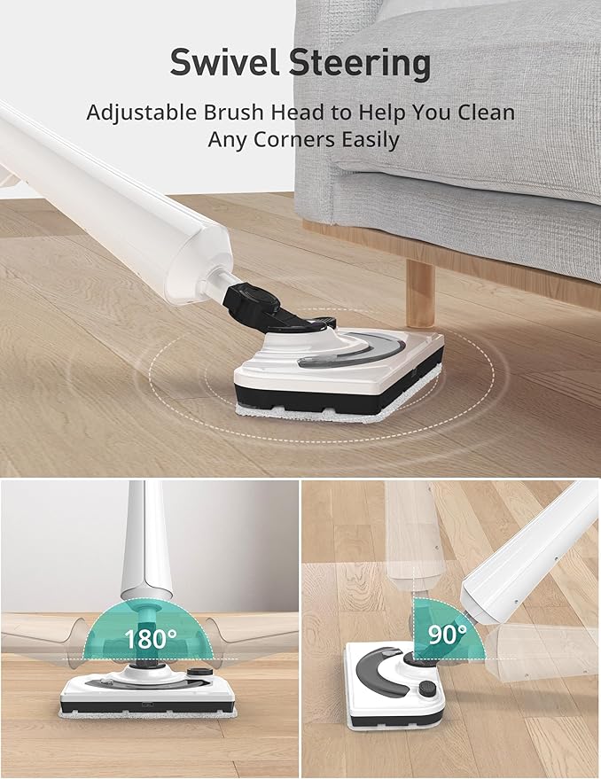 Black Steam Mop for Hardwood Floors, 1300W 25S Heat Up Floor Steamer - Image 5