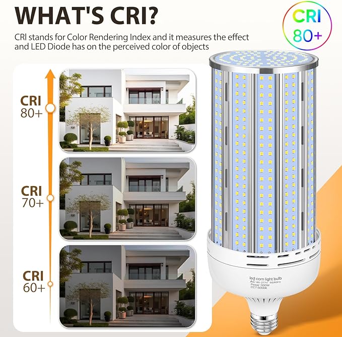 XYCN 2 Pack 300W Corn LED Light Bulb Fanless, 5000K Daylight E26/E39 Large - Image 4