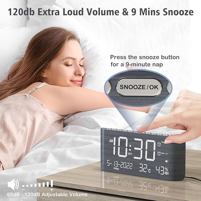 Mesqool Digital Alarm Clock, - Image 5