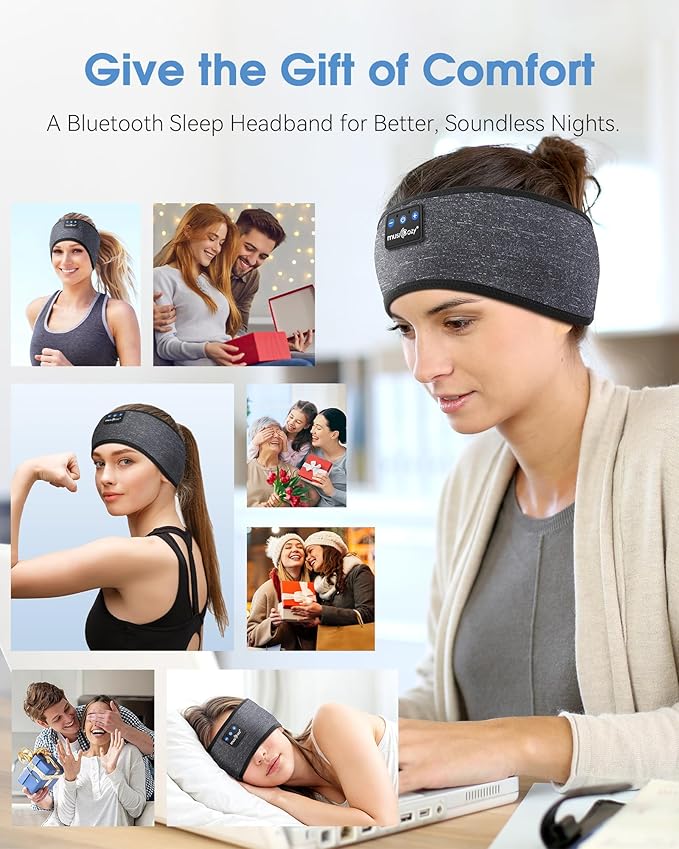 MUSICOZY Sleep Headphones Bluetooth 5.4 Headband Headphones, Wireless Earphones - Image 6