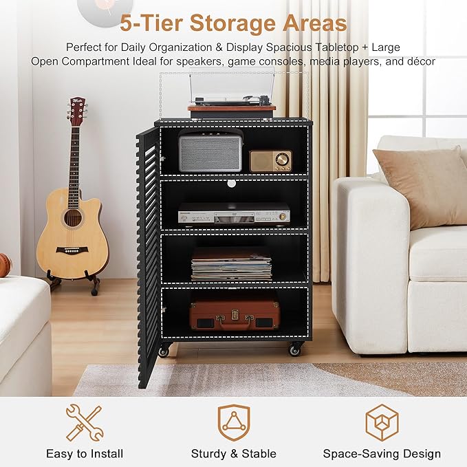 LEVNARY 5-Tier AV Media Cabinet - Image 6