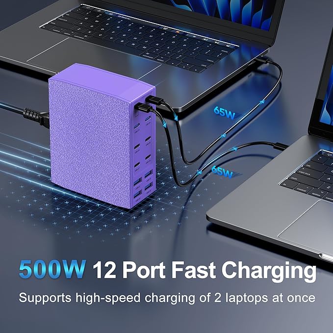 500W USB C Charger Block, 12-Port USB C Charging Station - Image 3