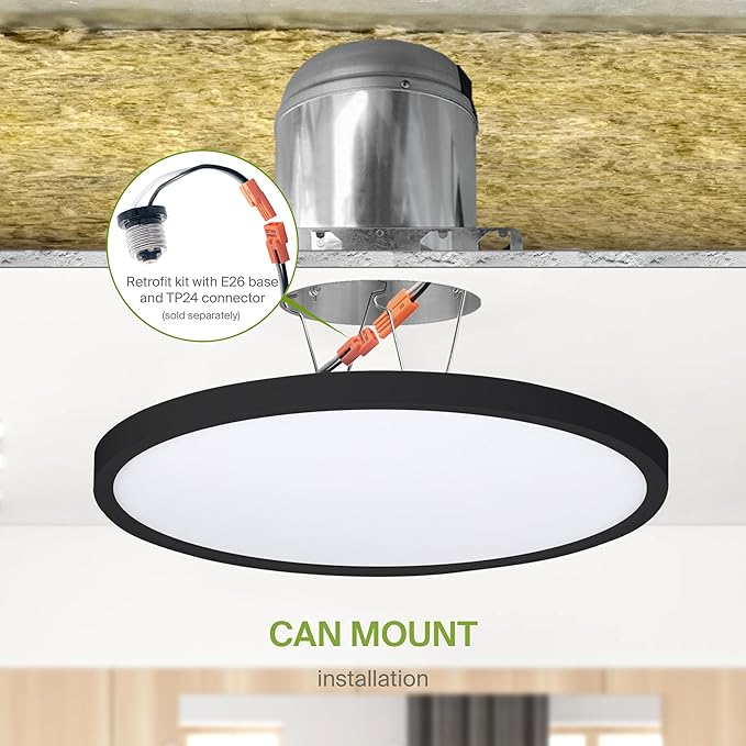 ASD LED 12" Round Flush Mount Ceiling Light Fixture, Low Profile Surface - Image 8