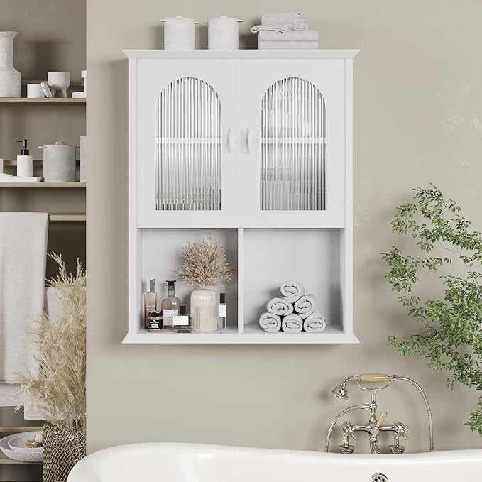 CJL Bathroom Wall Cabinet with Fluted Door, 23.6'' x 29.5'' Medicine Cabinet - Image 4