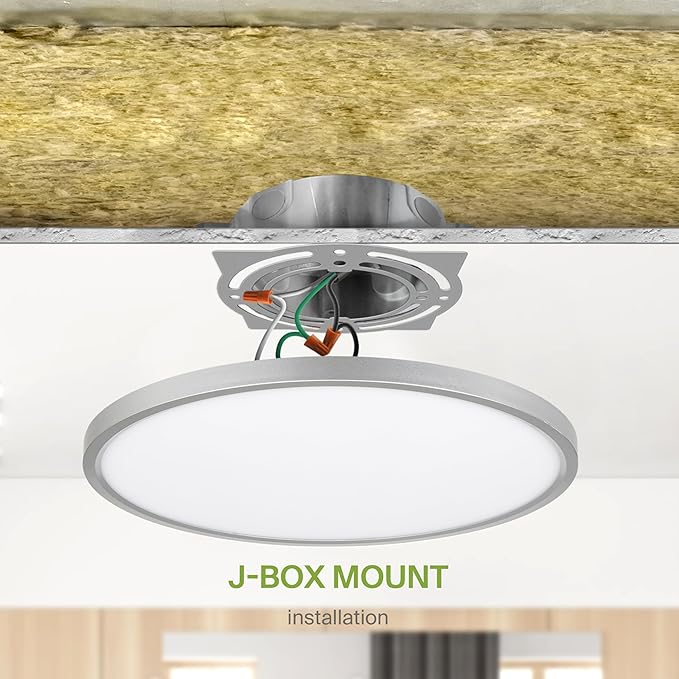ASD LED 12" Round Flush Mount Ceiling Light Fixture, Low Profile Surface - Image 7