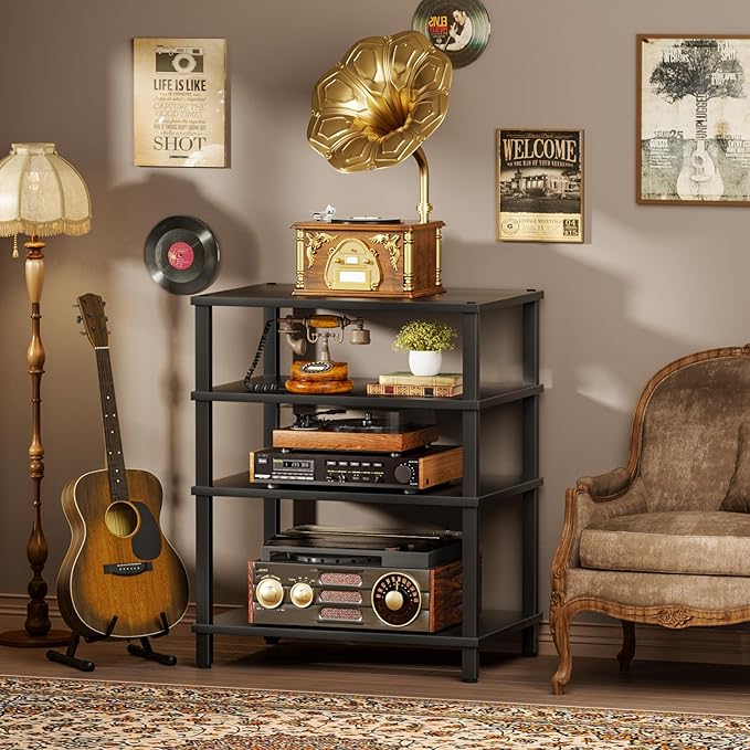 4-Tier AV Media Player Stand, Modern Stereo Cabinet, Wooden TV Stand, Game - Image 7