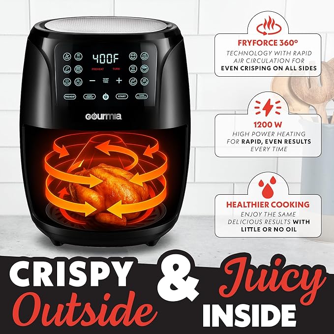 Gourmia Air Fryer - 6 Qt Large Capacity - Image 4
