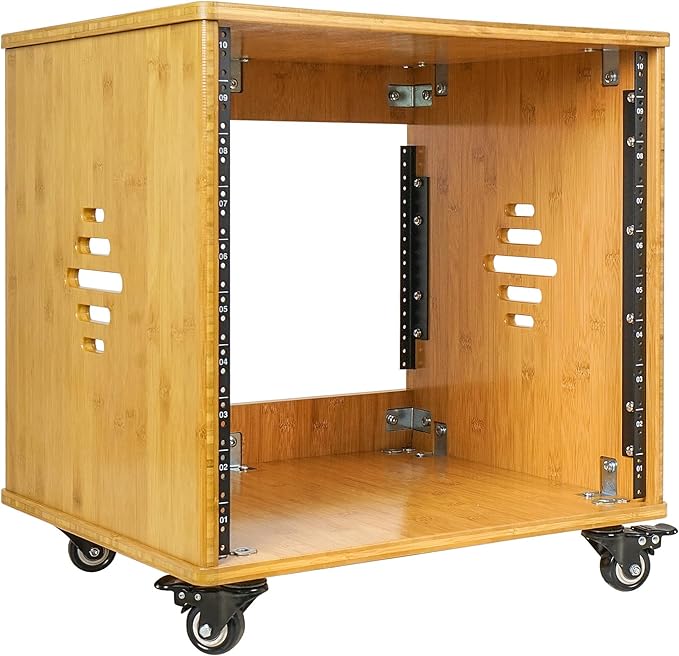 Sound Town DIY 10U Solid Carbonized Bamboo Studio Rack w/ 16" Depth, Ventilation by SOUNDTOWN