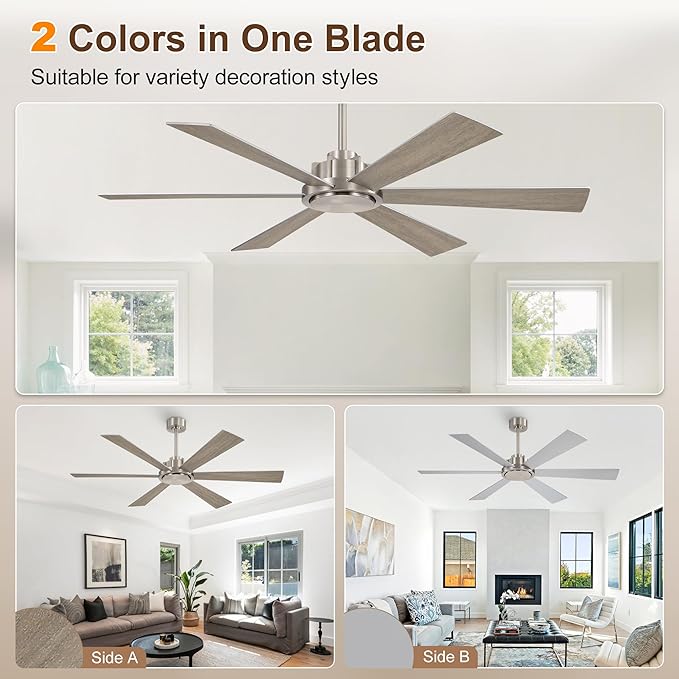 WINGBO 60 Inch Ceiling Fan without Light - Image 4