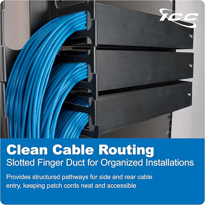 ICC 2U Finger Duct Cable Manager Panel - Image 3