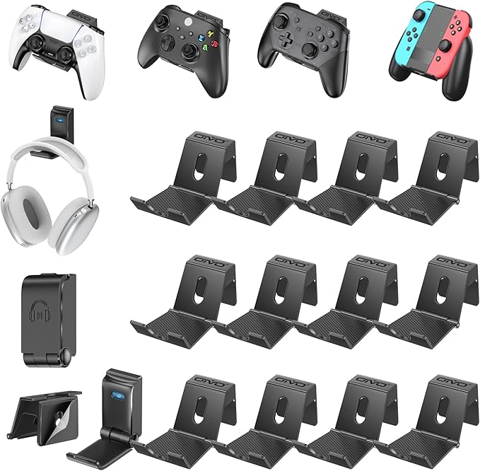 OIVO Controller & Headset Wall Mount Holder Stand, Foldable Headphone Stand by OIVO