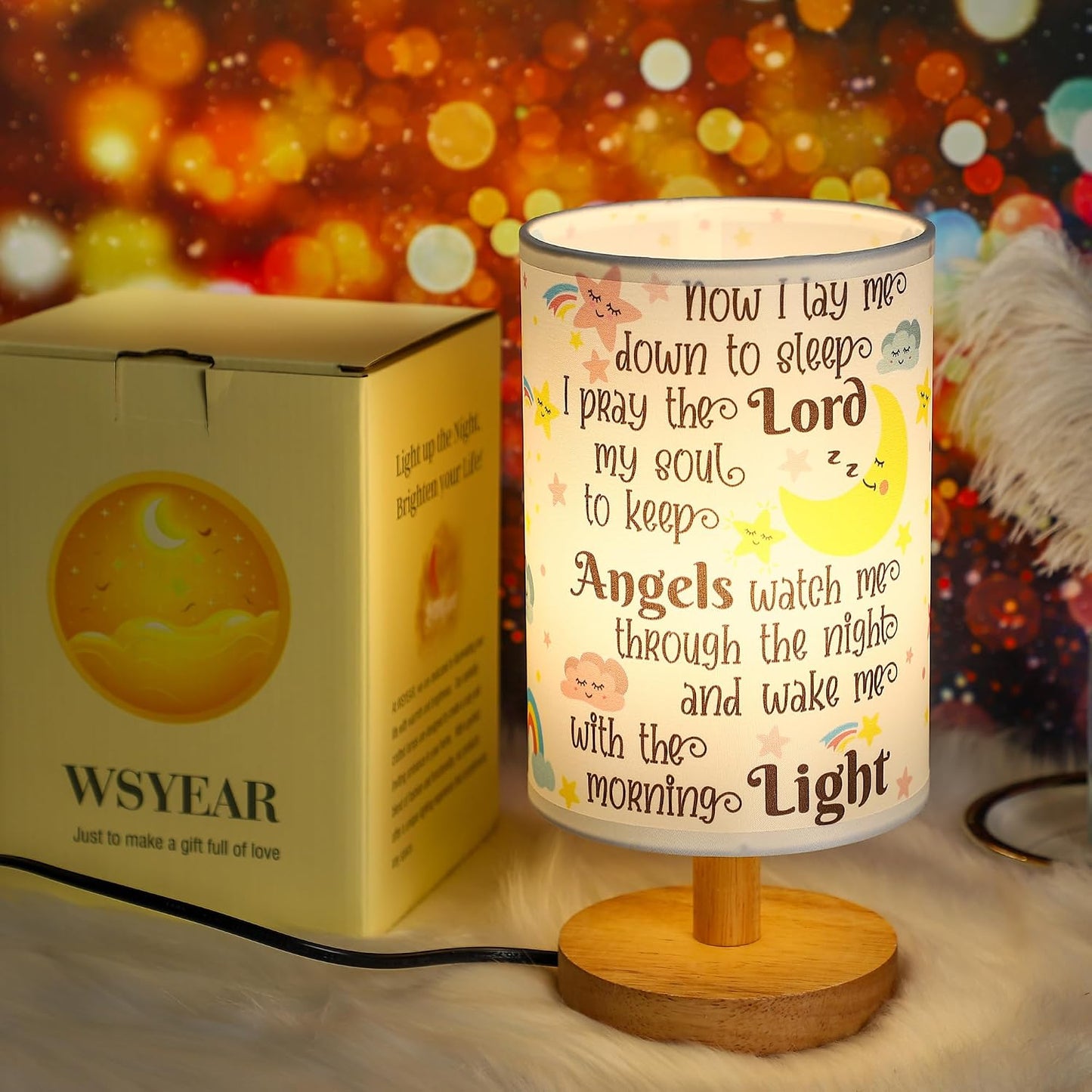 WSYEAR Baptism Gifts for Girl & Boy - Baby Christening Gifts, Nursery Decor Night Light - Now I Lay Me Down to Sleep