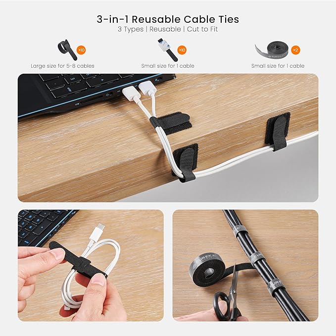 EUREKA ERGONOMIC Metal 316 PCS Cable Management Organizer Kit Cable Raceways - Image 8