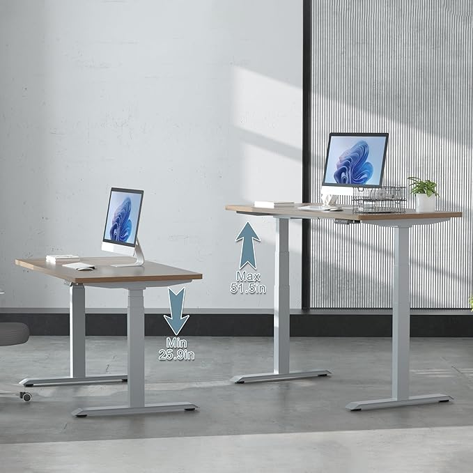 Fromann Electric Standing Desk Frame Dual Motor 3 Stages Height Adjustable Desk - Image 5