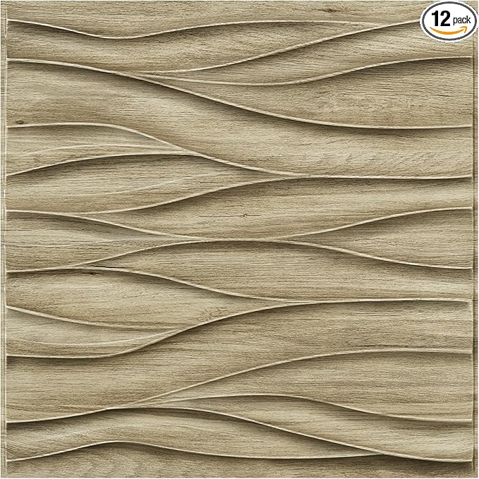 STICKGOO 3D Wall Panels for Interior Wall Decor, Wood 3D Textured Wall Decor by STICKGOO