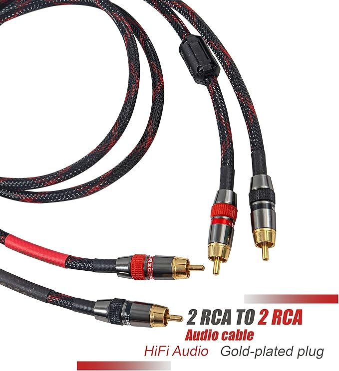JORZOR RCA Cable, 2RCA Male to 2RCA Male Stereo Audio Cables 【Hi-Fi Sound】 - Image 3