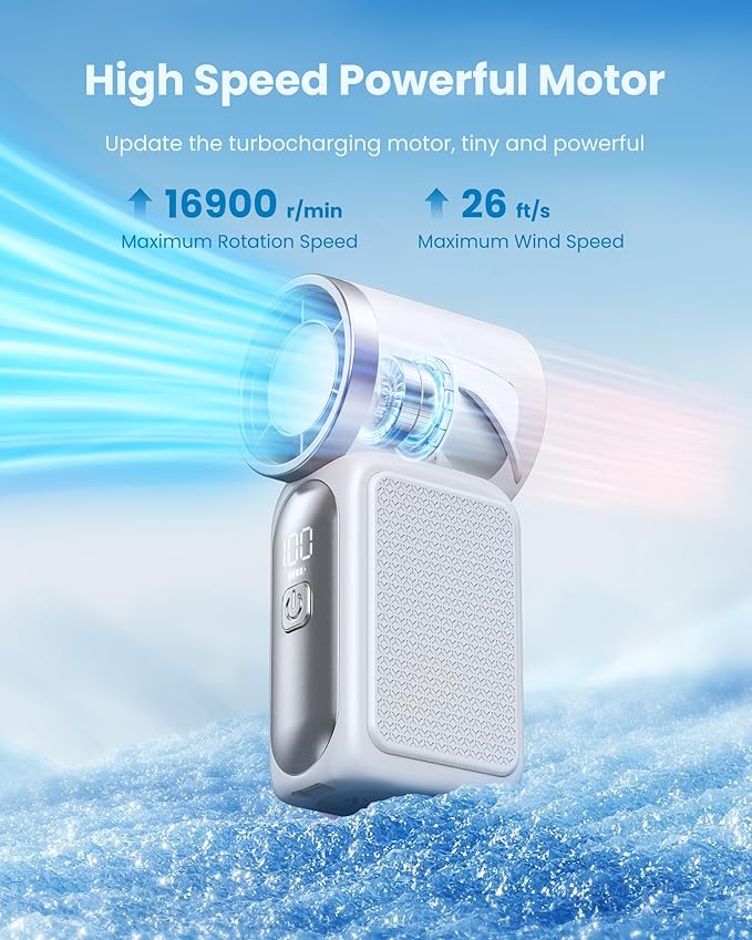 Gaiatop Portable Handheld Mini Fan, 6 Speeds 16900 RPM High Velocity Personal - Image 3