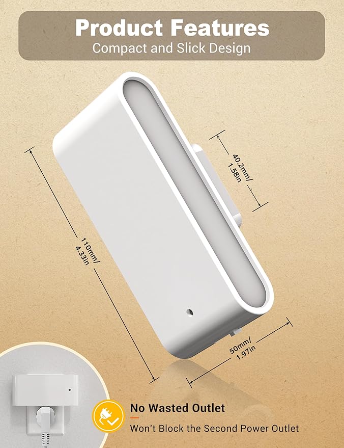 JandCase LED Night Lights Plug into Wall, Amber Night Light - Image 6