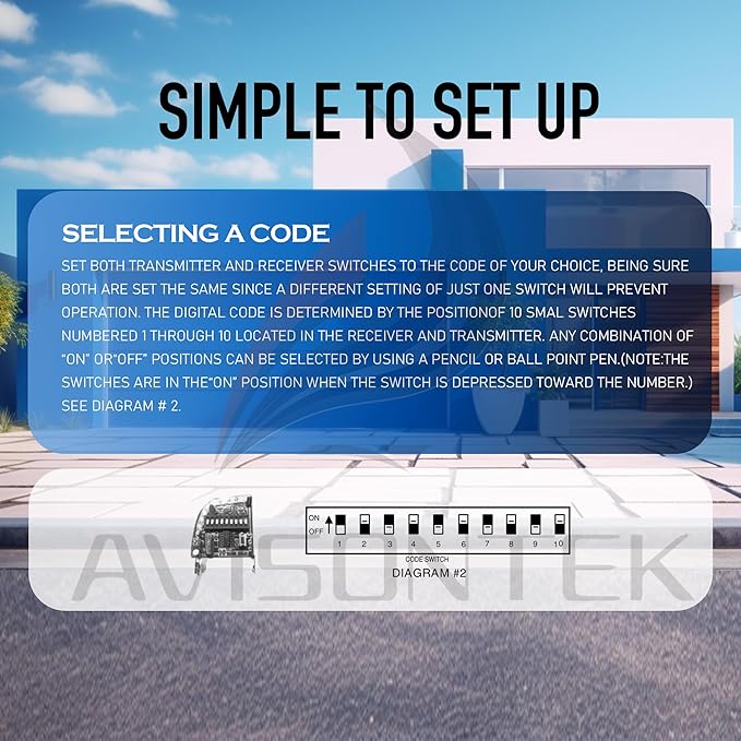 2 for Multi-Code 3089 MultiCode 308911 Linear MCS308911, 10 Dip Switch Gate - Image 9