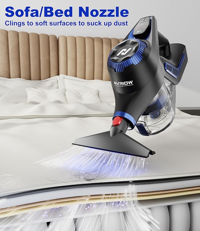 Nvriow Cordless Vacuum Cleaner for Home, 45Kpa Stick Vacuum, Max 80mins Runtime - Image 7